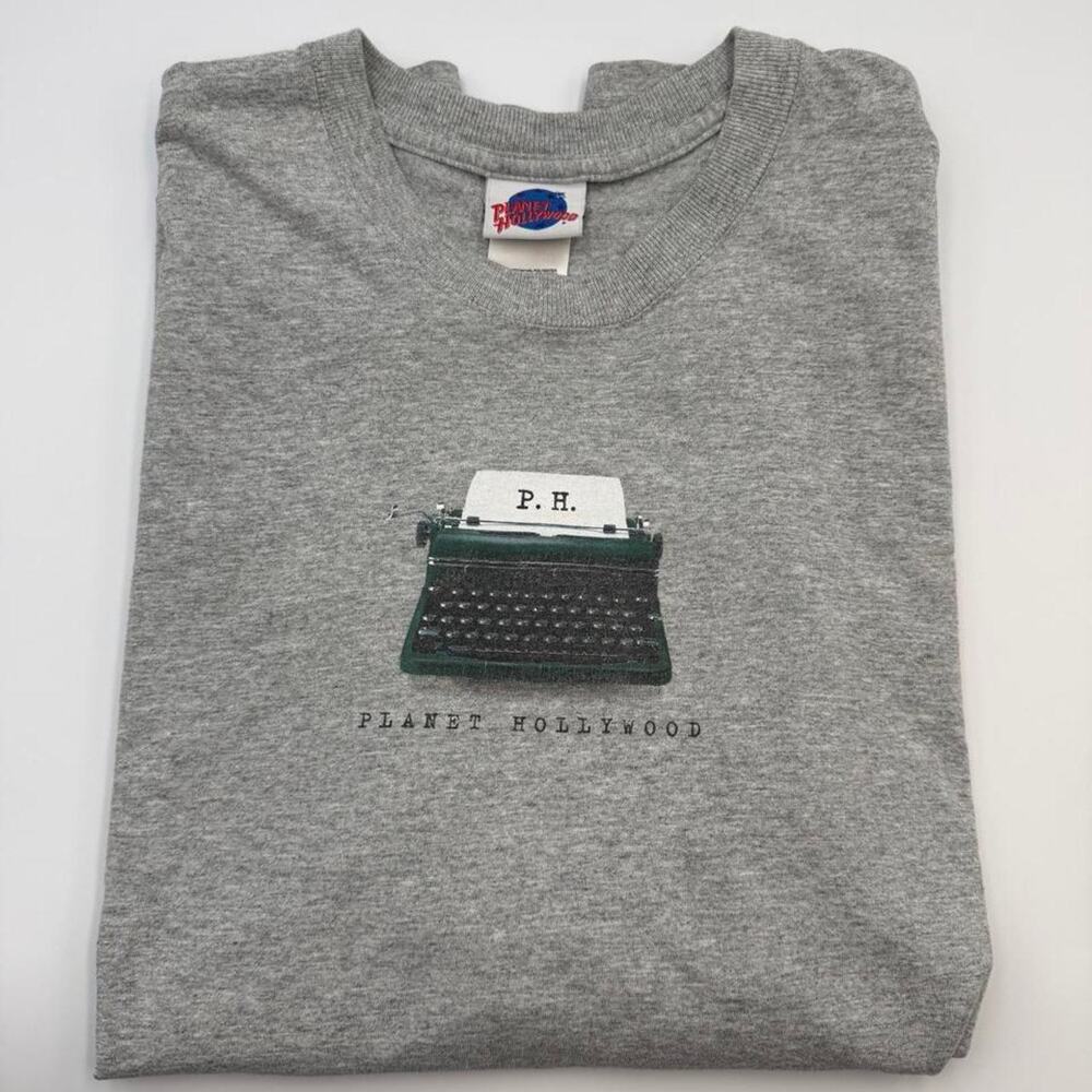 Planet Hollywood Orlando gray t-shirt with typewriter graphic size XL